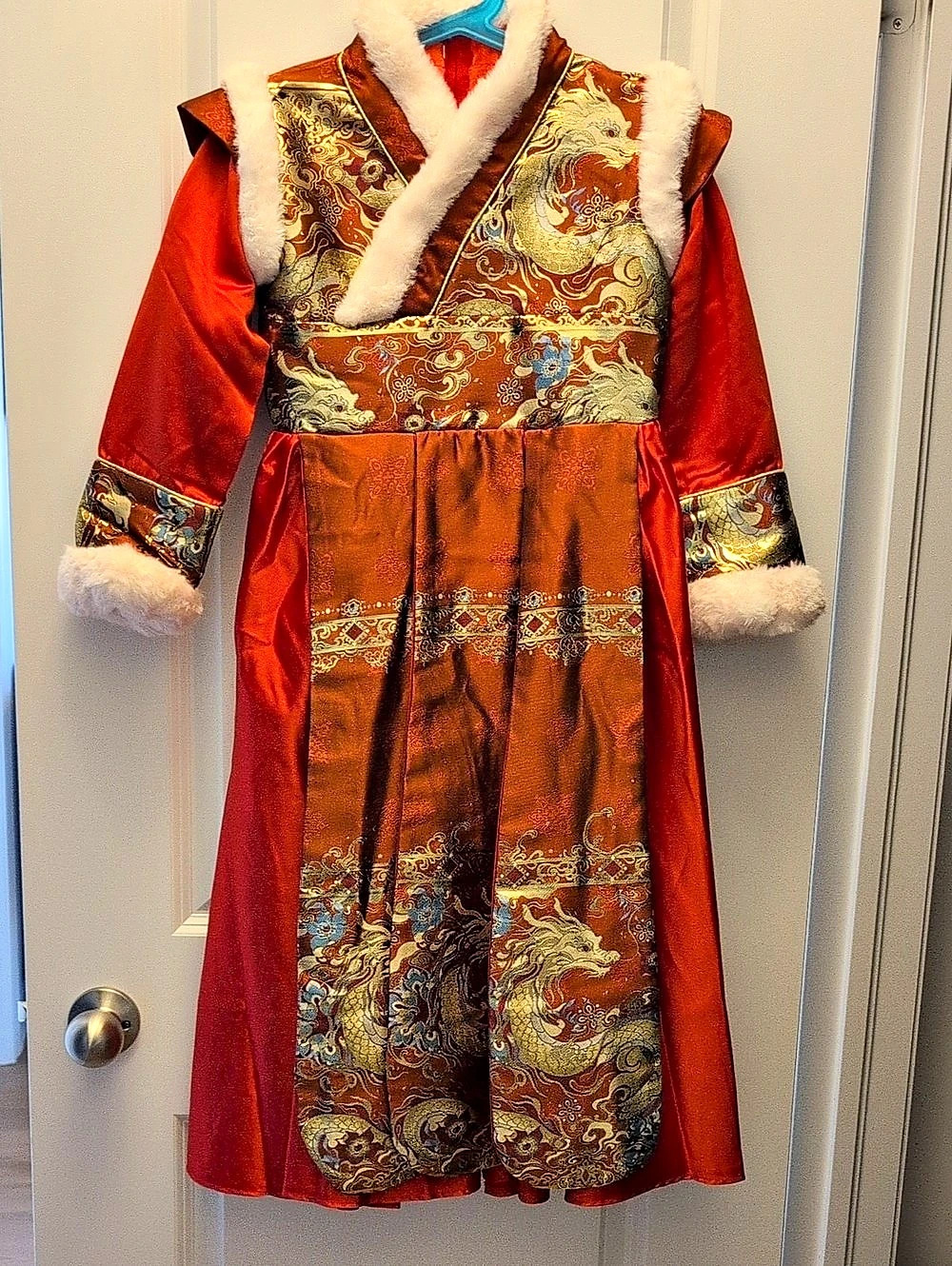 Girls Size 130 Red Paisley Costume Like New